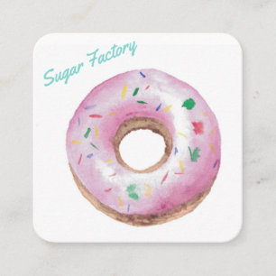 Op maat gemaakte bakkerij gepersonaliseerde donutl vierkante visitekaartje
