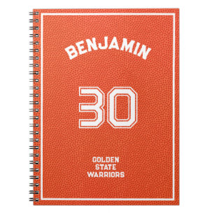 Op maat gemaakte basketbal gestructureerd oranje notitieboek