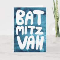 Op maat gemaakte BAT MITZVAH Blauwe Aquarel Gefeli