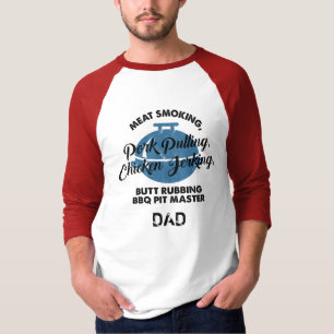 Op maat gemaakte BBQ Pit Master Vader Vaderdag T-shirt