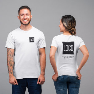 Op maat gemaakte bedrijfskleding met logo voor- en t-shirt