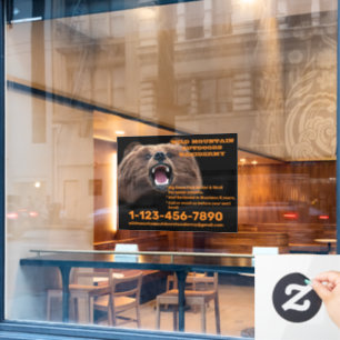 Op maat gemaakte beer grote jacht taxidermie winke raamsticker