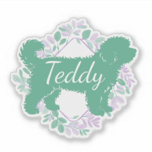 Op maat gemaakte Bernedoodle-sticker Matcha groene Sticker