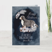 Op maat gemaakte Berner Sennenhond Moeder Kerstmis Feestdagen Kaart (Voorkant)