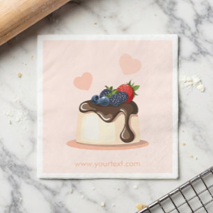 Op maat gemaakte bessen dessert illustratie papier servet