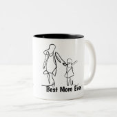 Op maat gemaakte 'Beste moeder ooit'-beker met twe Tweekleurige Koffiemok (Voorkant rechts)