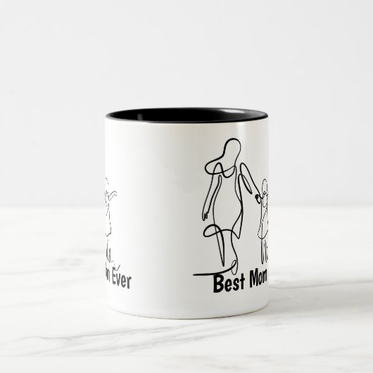 Op maat gemaakte 'Beste moeder ooit'-beker met twe Tweekleurige Koffiemok (Center)