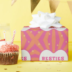 Op maat gemaakte "Besties" Sunburst Persoonlijke K Cadeaupapier