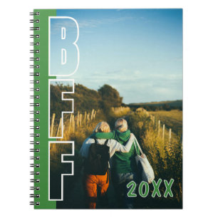 Op maat gemaakte BFF-foto-illusie groen notitieboe Notitieboek