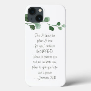 Op maat gemaakte Bijbelvers bloemige shabby chic t iPhone 13 Hoesje