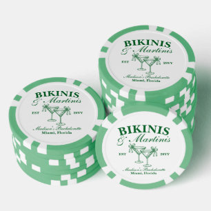 Op maat gemaakte bikinibroekjes en martini's vrijg poker chips