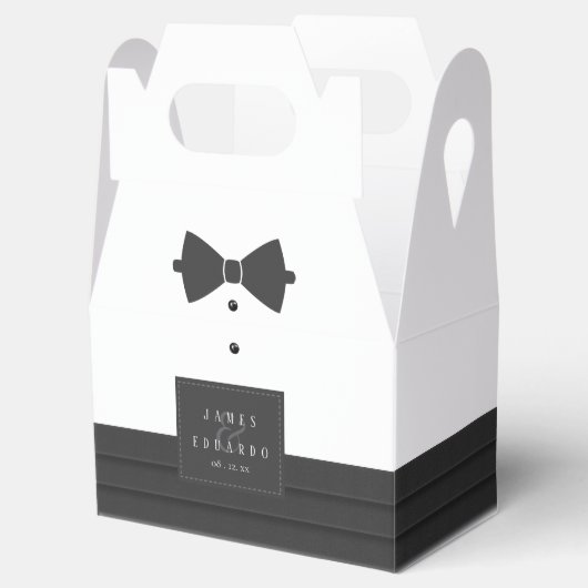 Op maat gemaakte Black Bow Stropdas bruiloft ID109 Bedankdoosjes (Geopend)