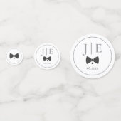 Op maat gemaakte Black Bow Stropdas bruiloft ID109 Confetti (Voorkanten)