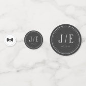 Op maat gemaakte Black Bow Stropdas bruiloft ID109 Confetti (Achterkanten)