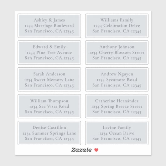 Op maat gemaakte blauwe adreslabels voor trouwgast sticker (Vel)