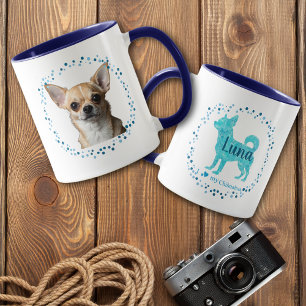 Op maat gemaakte blauwe Chihuahua mok foto geperso