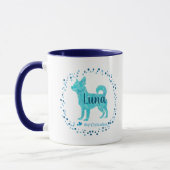 Op maat gemaakte blauwe Chihuahua mok foto geperso (Links)