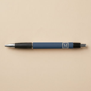 Op maat gemaakte blauwe en vanille omrande monogra pen