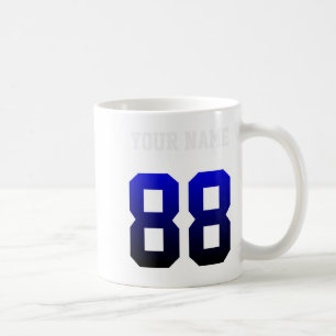 Op maat gemaakte blauwe nummer 88 gepersonaliseerd koffiemok