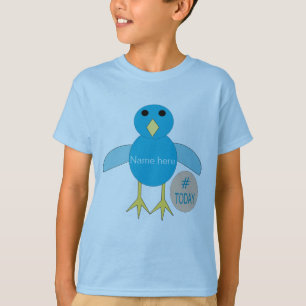 Op maat gemaakte blauwe verjaardags-jongen kip T-s T-shirt
