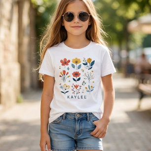 Op maat gemaakte bloemen t-shirt voor kinderen, ve