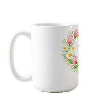 Op maat gemaakte bloemhart Moederdag mok