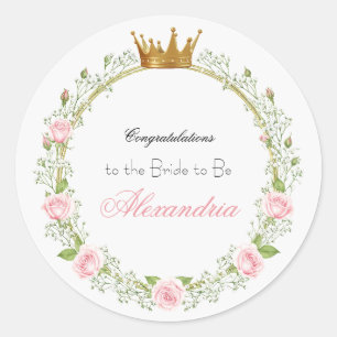 Op maat gemaakte blozende romantiek: rozen en baby ronde sticker