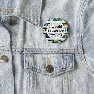 Op maat gemaakte boeken lezen grappig ronde button 5,7 cm