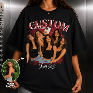 Op maat gemaakte Bootleg Rap Tee Girlfriend Face P T-shirt