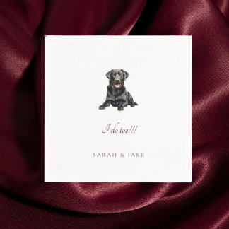 Op maat gemaakte bordeauxrode tekst Pet Black Lab Servet
