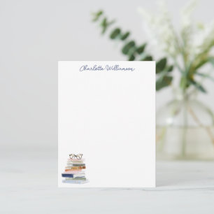 Op maat gemaakte bril met Navy Blue boeken Boekeng Notitiekaartje