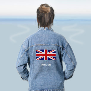 Op maat gemaakte Britse vlag denim jas Jacket