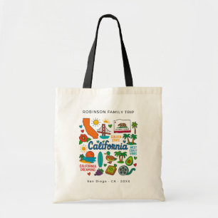 Op maat gemaakte Californische familie reis Tote Bag