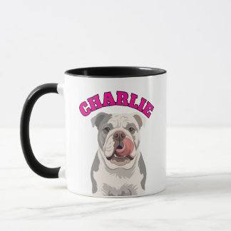 Op maat gemaakte chagrijnige Engelse Bulldog die N Mok