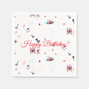 op maat gemaakte circus geïnspireerde carnavalsver servet