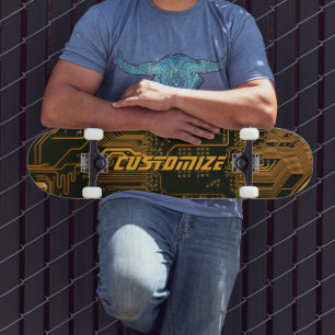 Op maat gemaakte Cyber Oranje PCB Printplaat Tech Skateboard