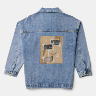 Op maat gemaakte denim jack met bedrukte achterkan jacket