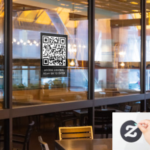 Op maat gemaakte deurvergrendeling QR-code scannen Raamsticker