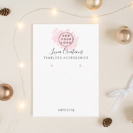 Op maat gemaakte displaykaart voor oorbellen met r visitekaartje