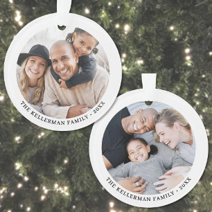 Op maat gemaakte dubbelzijdige familie Kerstmis me Ornament