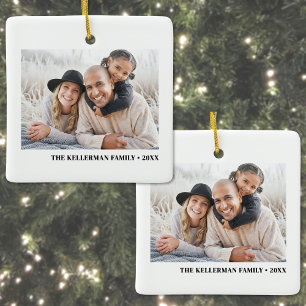 Op Maat Gemaakte Dubbelzijdige Familie Twee Foto K Keramisch Ornament