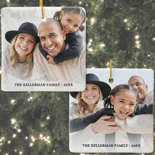 Op Maat Gemaakte Dubbelzijdige Familie Twee Foto K Keramisch Ornament