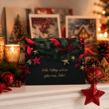 Op maat gemaakte elegante kerstkaart met krans
