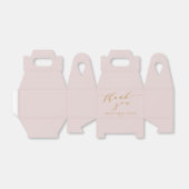 Op maat gemaakte elegante roze script bedankje bru bedankdoosjes (Uitgevouwen)