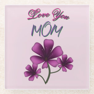 Op maat gemaakte en gepersonaliseerde bloemengift  glazen onderzetter