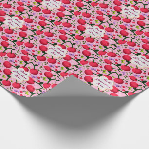 Op maat gemaakte en gepersonaliseerde cherry vlind cadeaupapier