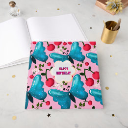 Op maat gemaakte en gepersonaliseerde cherry vlind gastenboek