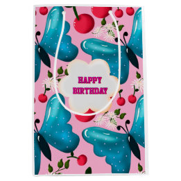 Op maat gemaakte en gepersonaliseerde cherry vlind medium cadeauzakje