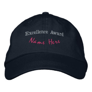 Op maat gemaakte Excellentie Award Hoed Werk Navy  Geborduurde Pet