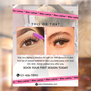 Op maat gemaakte Eyelash Extensions Beauty Studio Raamsticker